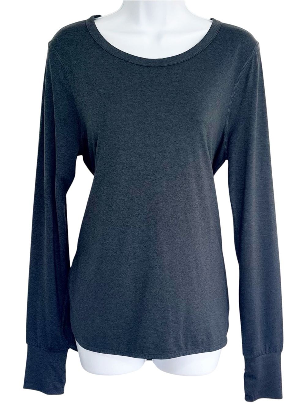VARLEY Kearney Long Sleeve Top Charcoal Gray Thumbholes Athleisure Medium